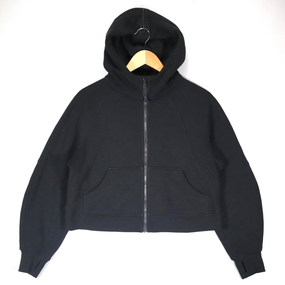 Lululemon Scuba Full Zip Hoodie Women XS/S Black Oversized Cropped Athleisure